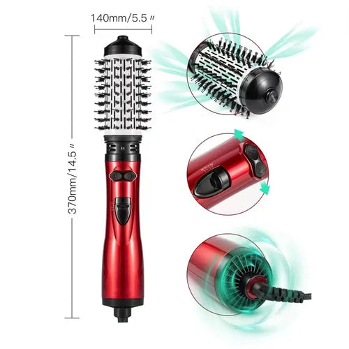 2-in-1 Rotating Hair Brush & Dryer – Perfect for All Hair Types!